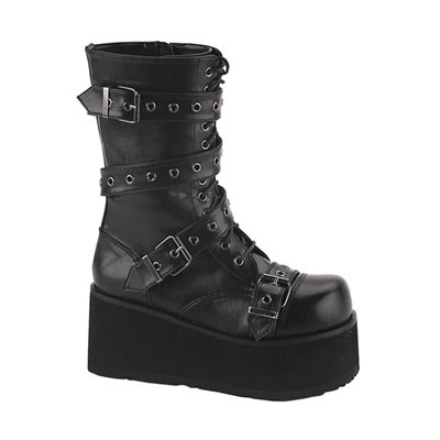 DemoniaCult - TRASHVILLE-205 Bottes de plate-forme - Noir